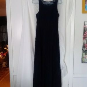 Dk Blue Maxi-dress w/skirt underneath it